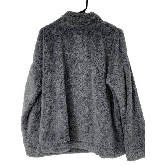 Women’s Jane and Bleecker Cozy Plush Top Size Large Gray Relaxed 5065 Boxy - Picture 3 of 8